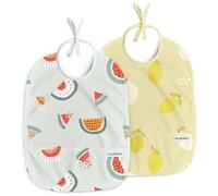 Nombear Baberos Bebe Impermeables - Baberos Impermeables para Bebés de 6 a 12 Meses, Babete Impermeável Bebe, Babero para Comida de Bebé, Delantal para Bebé, Paquete de 2