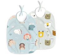 Nombear Baberos Bebe Impermeables - Baberos Impermeables para Bebés de 6 a 12 Meses, Babete Impermeável Bebe, Babero para Comida de Bebé, Delantal para Bebé, Paquete de 2