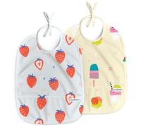Nombear Baberos Bebe Impermeables - Baberos Impermeables para Bebés de 6 a 12 Meses, Babete Impermeável Bebe, Babero para Comida de Bebé, Delantal para Bebé, Paquete de 2