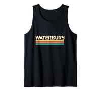 Nombre de Ciudad de Waterbury, Connecticut, EE. UU., Colores clásicos y Vintage Camiseta sin Mangas