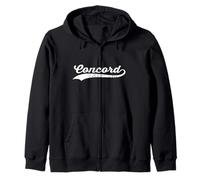 Nombre de ciudad estadounidense en cursiva vintage de Concord, New Hampshire, retro Sudadera con Capucha