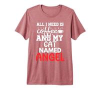 Nombre de Gato Ángel Regalos Todo lo Que Necesito es café Gato Llamado Ángel Camiseta Premium