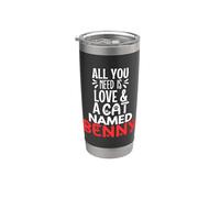 Nombre de gato Benny Design - All You Need is Love! Vaso térmico de acero inoxidable de doble pared