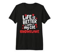Nombre de Gato Copo de Nieve La Vida es Mejor con mi Gato Copo de Camiseta Premium