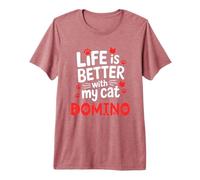 Nombre de Gato Domino La Vida es Mejor con mi Gato Domino Camiseta Premium