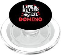 Nombre de Gato Domino La Vida es Mejor con mi Gato Domino PopSockets PopGrip para MagSafe