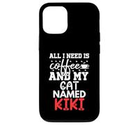Nombre de Gato Kiki Gifts All I Need Is Coffee Cat Named Kiki Carcasa para iPhone 12/12 Pro