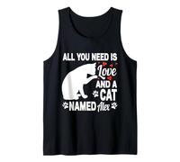 Nombre de Gato Personalizado Alex Lindo Gatito Amante de Las Mascotas Camiseta sin Mangas