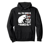 Nombre de Gato Personalizado MIA Lindo Gatito Amante de Las Mascotas Sudadera con Capucha