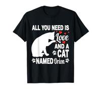 Nombre de Gato Personalizado Orion Lindo Gatito Amante de Las Mascotas Camiseta