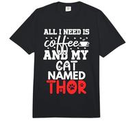 Nombre de Gato Thor Gifts All I Need Is Coffee Cat Named Thor Comfort Colors Adult Heavyweight T-Shirt