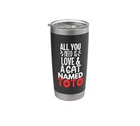 Nombre de gato Toto Design - All You Need is Love! Vaso térmico de acero inoxidable de doble pared