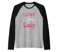 Nombre de I Love Lucy A Love Forever Heart Dog Paw Camiseta Manga Raglan