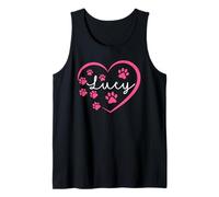 Nombre de I Love Lucy A Love Forever Heart Dog Paw Camiseta sin Mangas