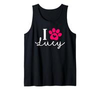 Nombre de I Love Lucy A Love Forever Heart Dog Paw Camiseta sin Mangas