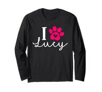 Nombre de I Love Lucy A Love Forever Heart Dog Paw Manga Larga