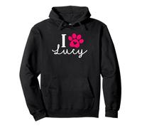 Nombre de I Love Lucy A Love Forever Heart Dog Paw Sudadera con Capucha
