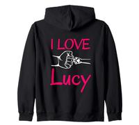 Nombre de I Love Lucy A Love Forever Heart Dog Paw Sudadera con Capucha