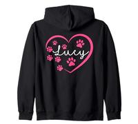 Nombre de I Love Lucy A Love Forever Heart Dog Paw Sudadera con Capucha