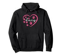 Nombre de I Love Lucy A Love Forever Heart Dog Paw Sudadera con Capucha