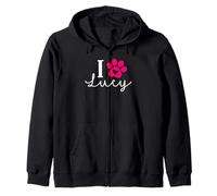 Nombre de I Love Lucy A Love Forever Heart Dog Paw Sudadera con Capucha