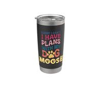 Nombre de perro alce regalo personalizado Busy With My Dog Moose Vaso térmico de acero inoxidable de doble pared