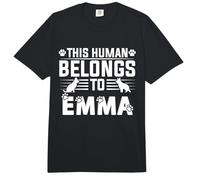 Nombre de Perro Emma Regalo Personalizado This Human Belongs To a Dog Comfort Colors Adult Heavyweight T-Shirt