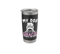 Nombre de perro Gracie regalo personalizado My Dog Thinks Im Cool Vaso térmico de acero inoxidable de doble pared