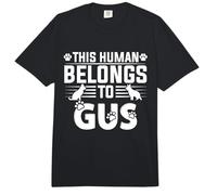 Nombre de Perro Gus Regalo Personalizado This Human Belongs To a Dog Comfort Colors Adult Heavyweight T-Shirt