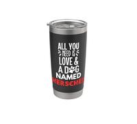 Nombre de perro Herschel: ¡Todo lo que necesitas es amor! Vaso térmico de acero inoxidable de doble pared