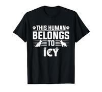 Nombre de Perro Icy Regalo Personalizado This Human Belongs To a Dog Camiseta