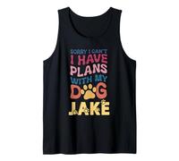 Nombre de perro Jake regalo personalizado Busy With My Dog Jake Camiseta sin Mangas
