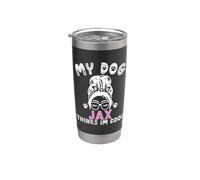 Nombre de perro Jax regalo personalizado My Dog Thinks Im Cool Vaso térmico de acero inoxidable de doble pared