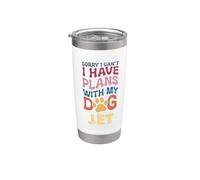Nombre de perro Jet regalo personalizado Busy With My Dog Jet Vaso térmico de acero inoxidable de doble pared