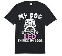 Nombre de Perro Leo Regalo Personalizado My Dog Thinks Im Cool Comfort Colors Adult Heavyweight T-Shirt
