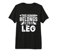 Nombre de Perro Leo Regalo Personalizado This Human Belongs To a Dog Camiseta Premium