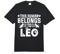 Nombre de Perro Leo Regalo Personalizado This Human Belongs To a Dog Comfort Colors Adult Heavyweight T-Shirt
