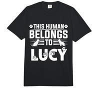 Nombre de Perro Lucy Regalo Personalizado This Human Belongs To a Dog Comfort Colors Adult Heavyweight T-Shirt