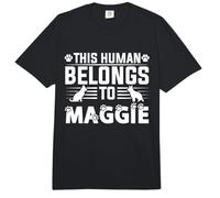 Nombre de Perro Maggie Regalo Personalizado This Human Belongs To a Comfort Colors Adult Heavyweight T-Shirt
