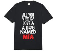 Nombre de Perro MIA Design - Todo lo Que Necesitas es Amor Comfort Colors Adult Heavyweight T-Shirt