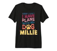 Nombre de Perro Millie Regalo Personalizado Busy with My Dog Millie Camiseta Premium