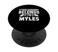 Nombre de Perro Myles Regalo Personalizado This Human Belongs To a PopSockets PopGrip Adhesivo