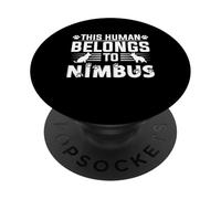 Nombre de Perro Nimbus Regalo Personalizado This Human Belongs To a PopSockets PopGrip Adhesivo