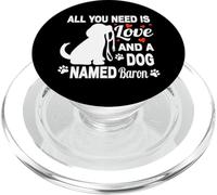 Nombre de Perro Personalizado Baron Cute Dog Pet Lover PopSockets PopGrip para MagSafe