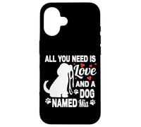 Nombre de Perro Personalizado MIA Cute Dog Pet Lover Carcasa para iPhone 16