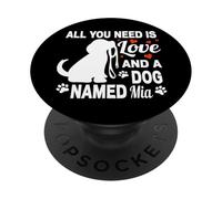 Nombre de Perro Personalizado MIA Cute Dog Pet Lover PopSockets PopGrip Adhesivo