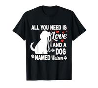 Nombre de Perro Personalizado Watson Lindo Perro Amante de Las Mascotas Camiseta