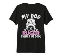 Nombre de Perro Ruger Regalo Personalizado My Dog Thinks Im Cool Camiseta Premium