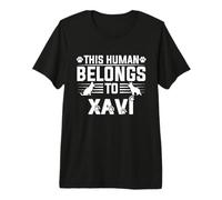 Nombre de Perro Xavi Regalo Personalizado This Human Belongs To a Camiseta Premium