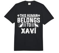 Nombre de Perro Xavi Regalo Personalizado This Human Belongs To a Comfort Colors Adult Heavyweight T-Shirt